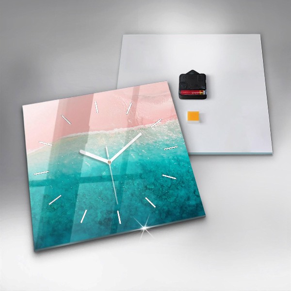 Square wall clock Beach sea sand