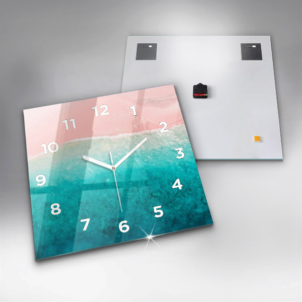 Square wall clock Beach sea sand