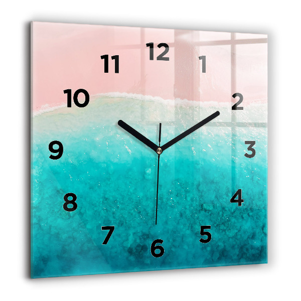 Square wall clock Beach sea sand