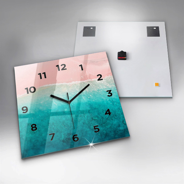 Square wall clock Beach sea sand