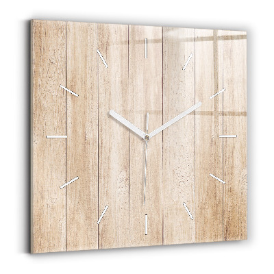 Square wall clock Wooden texture