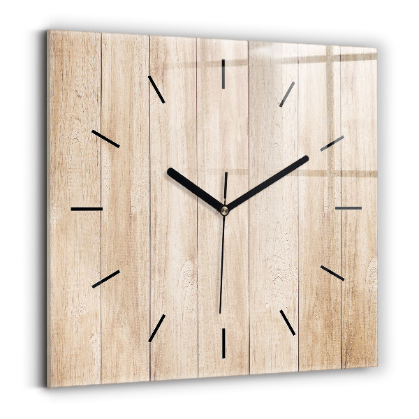 Square wall clock Wooden texture