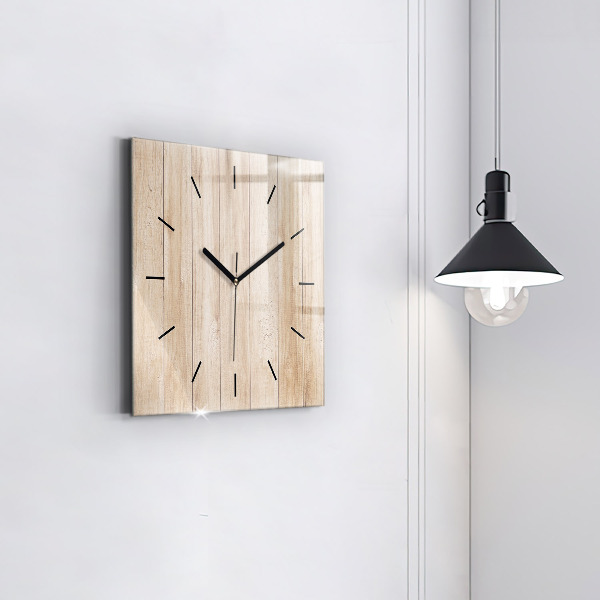 Square wall clock Wooden texture