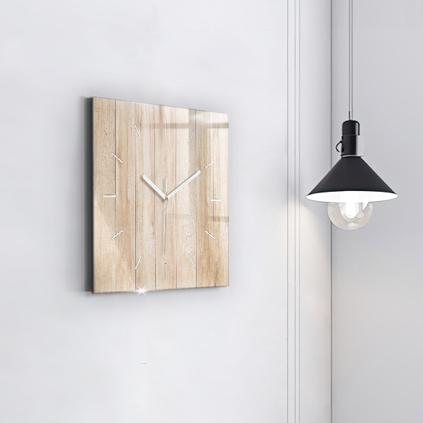 Square wall clock Wooden texture