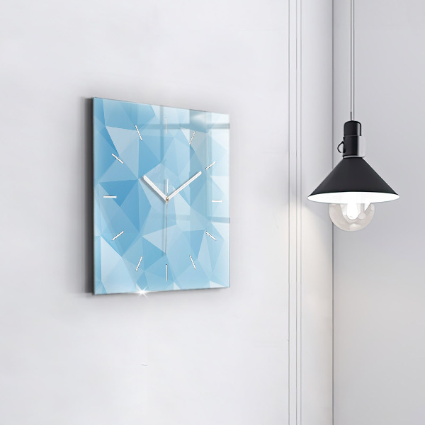 Square wall clock Triangles abstract