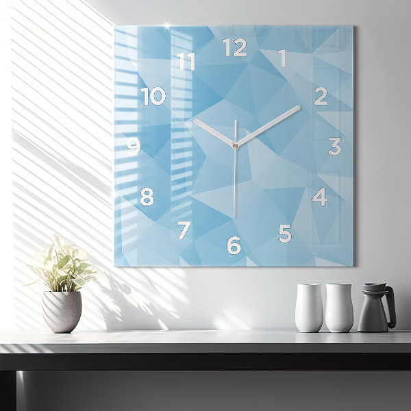 Square wall clock Triangles abstract