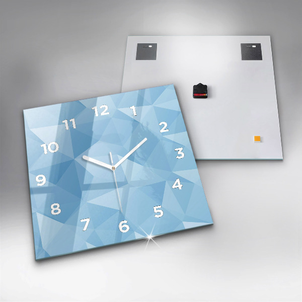 Square wall clock Triangles abstract