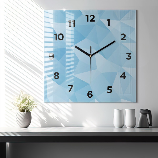 Square wall clock Triangles abstract
