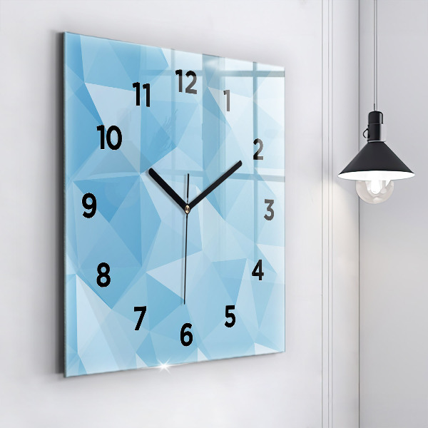 Square wall clock Triangles abstract