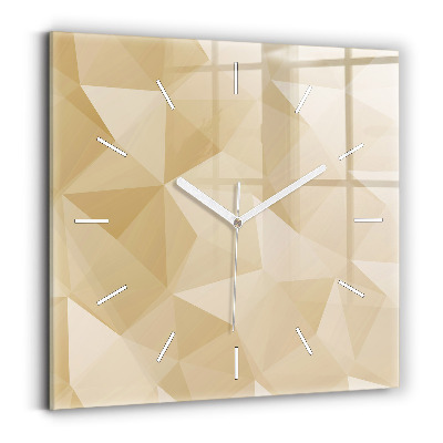 Square wall clock Triangles abstract