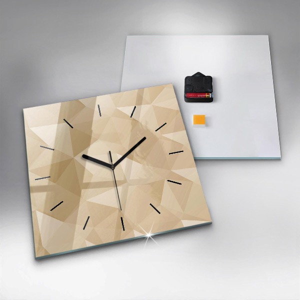 Square wall clock Triangles abstract
