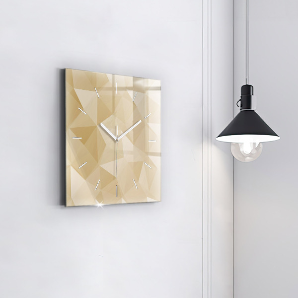 Square wall clock Triangles abstract