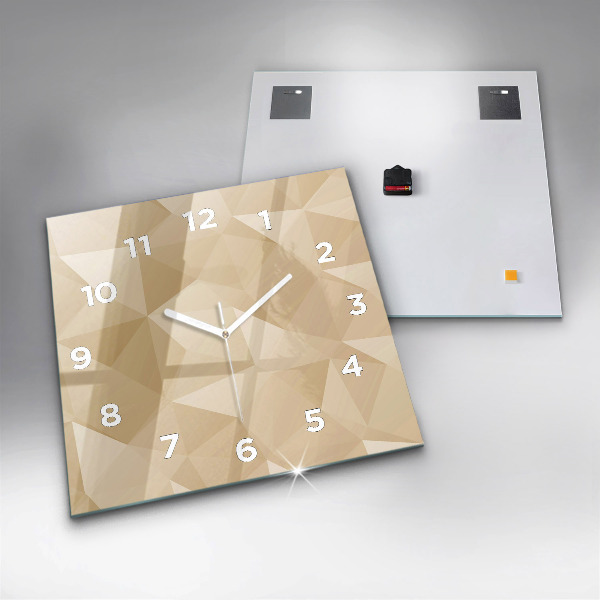 Square wall clock Triangles abstract