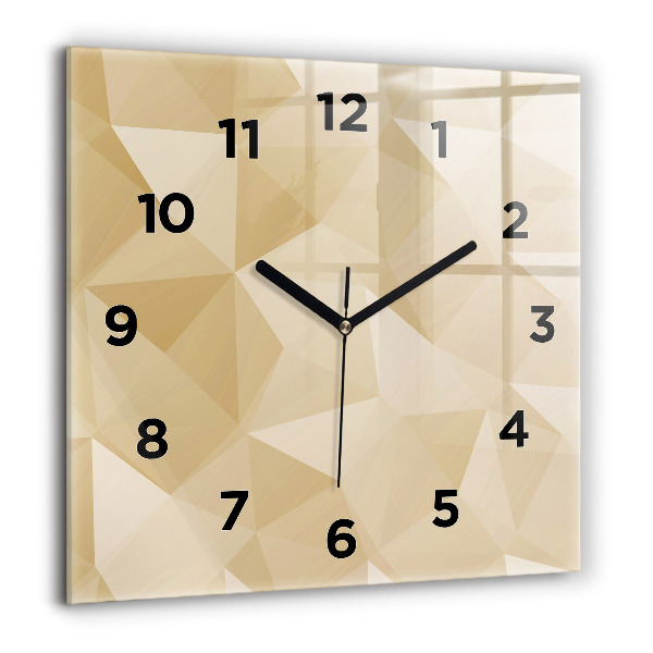 Square wall clock Triangles abstract