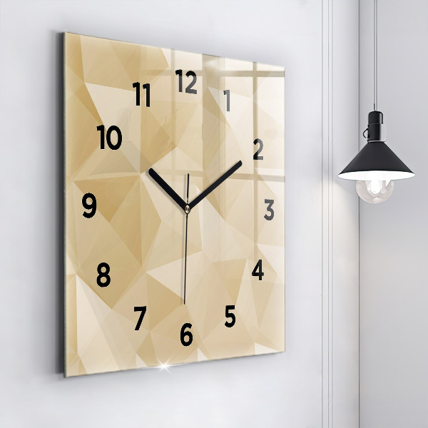 Square wall clock Triangles abstract