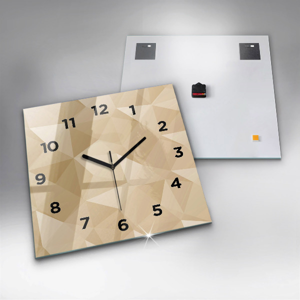 Square wall clock Triangles abstract