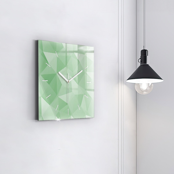 Square wall clock Triangles abstract
