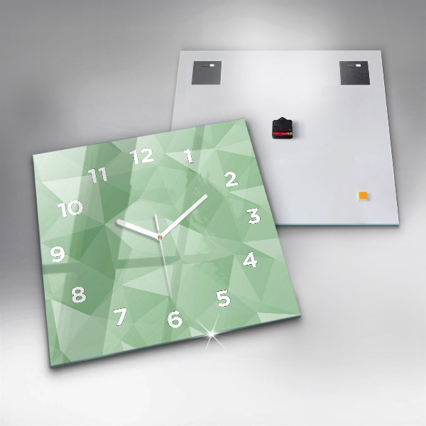 Square wall clock Triangles abstract