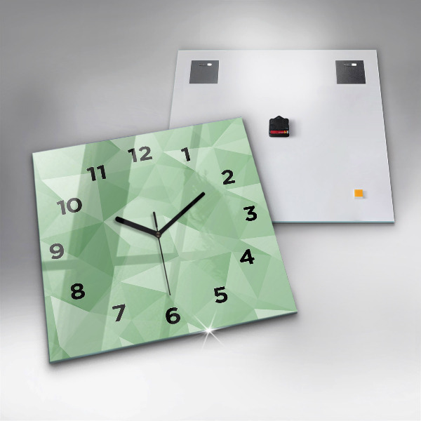 Square wall clock Triangles abstract