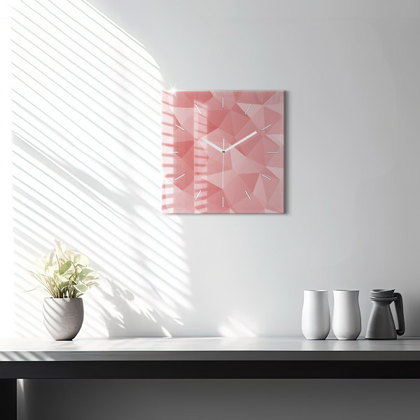 Square wall clock Triangles abstract
