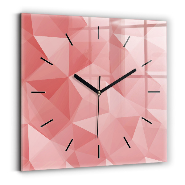 Square wall clock Triangles abstract