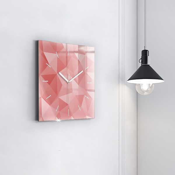Square wall clock Triangles abstract