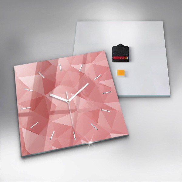 Square wall clock Triangles abstract