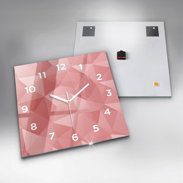 Square wall clock Triangles abstract