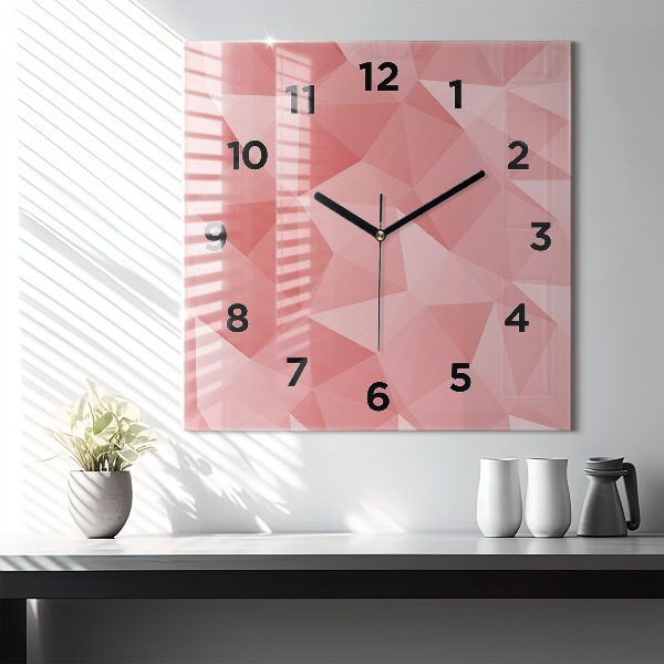 Square wall clock Triangles abstract