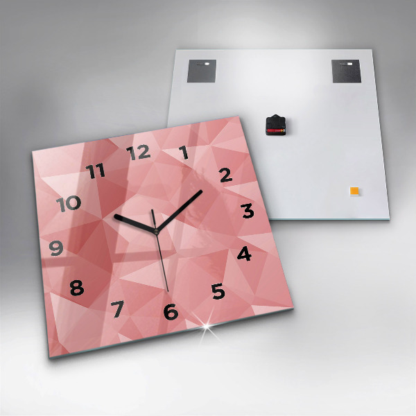 Square wall clock Triangles abstract