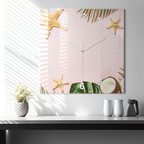 Square wall clock Summer mood