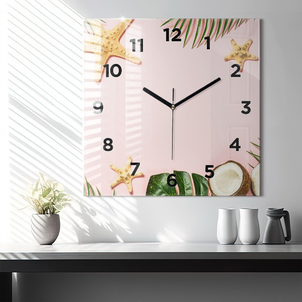 Square wall clock Summer mood