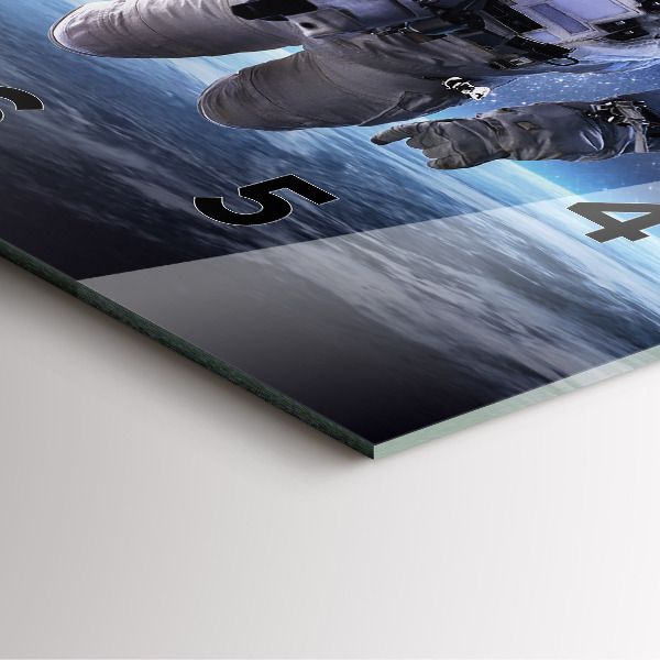 Square wall clock Astronaut above the earth