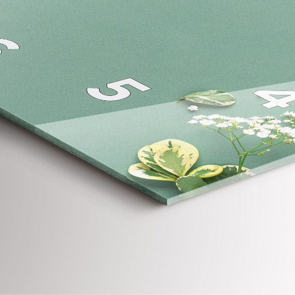 Square wall clock Delicate flowers