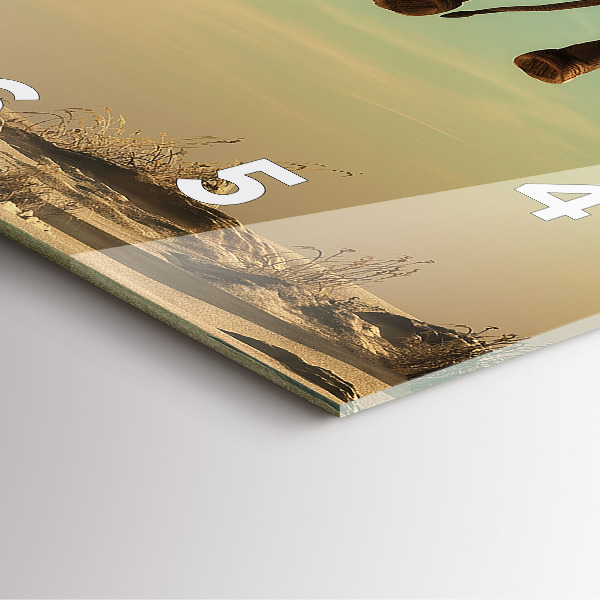 Square wall clock Elephant on a tree