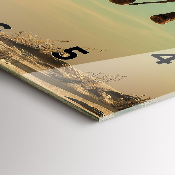 Square wall clock Elephant on a tree