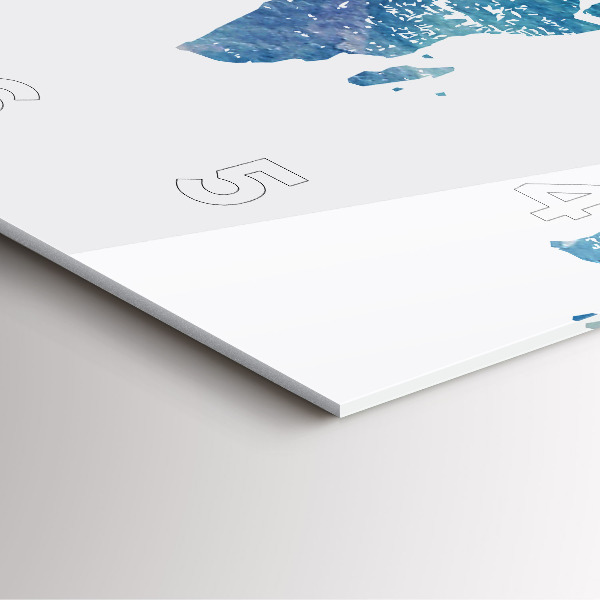 Square wall clock World map