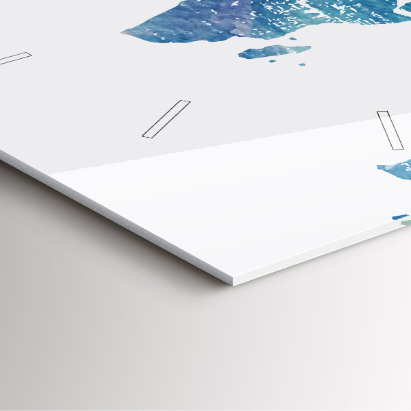 Square wall clock World map