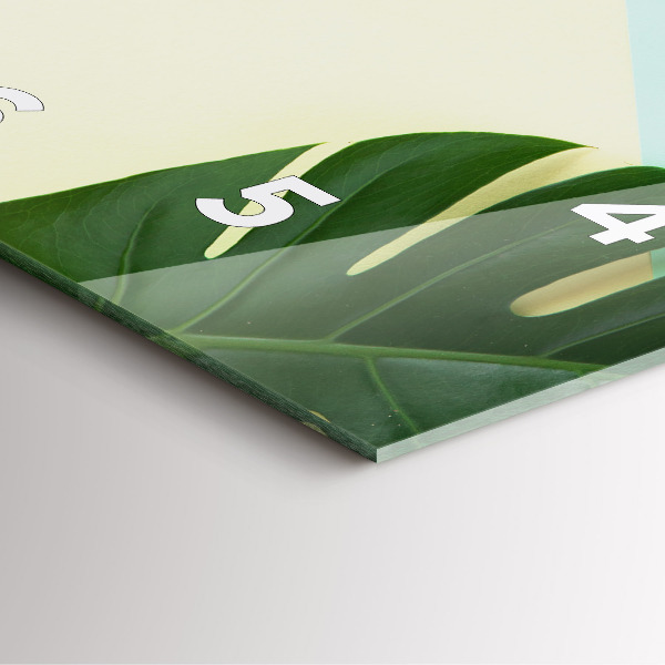 Square wall clock Monstera leaves