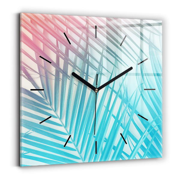 Square wall clock Tropical palm tree