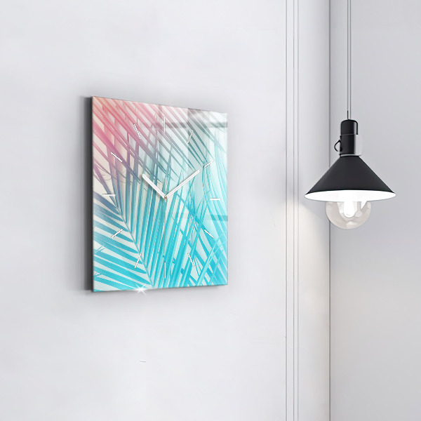 Square wall clock Tropical palm tree