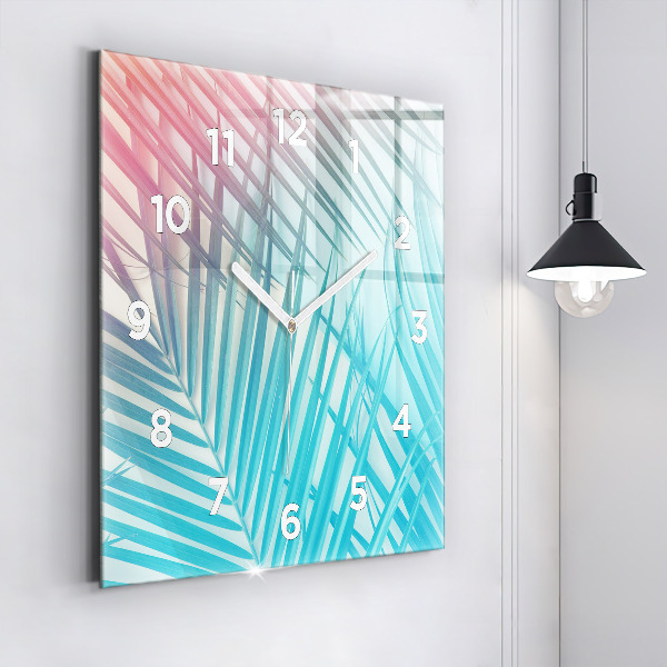 Square wall clock Tropical palm tree