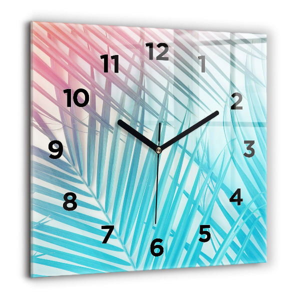 Square wall clock Tropical palm tree