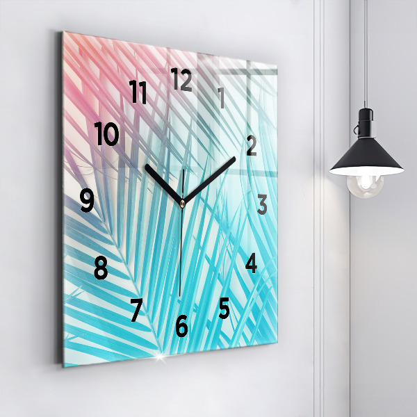 Square wall clock Tropical palm tree