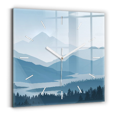 Square wall clock Mountain Landscape
