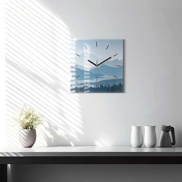 Square wall clock Mountain Landscape