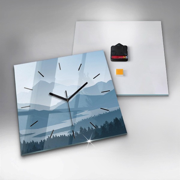 Square wall clock Mountain Landscape