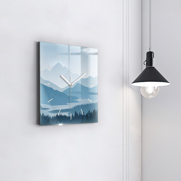 Square wall clock Mountain Landscape