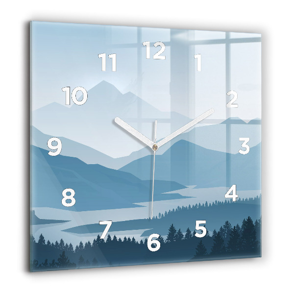 Square wall clock Mountain Landscape