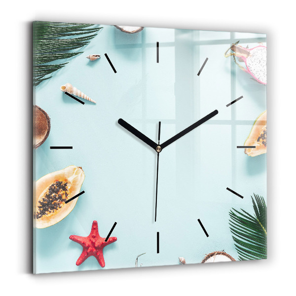 Square wall clock Summer composition